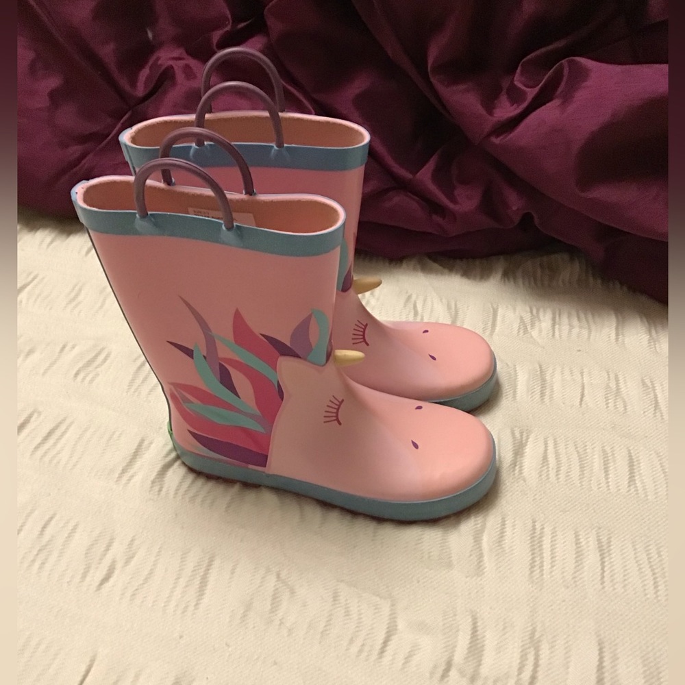 Pink Unicorn Rain Boots
